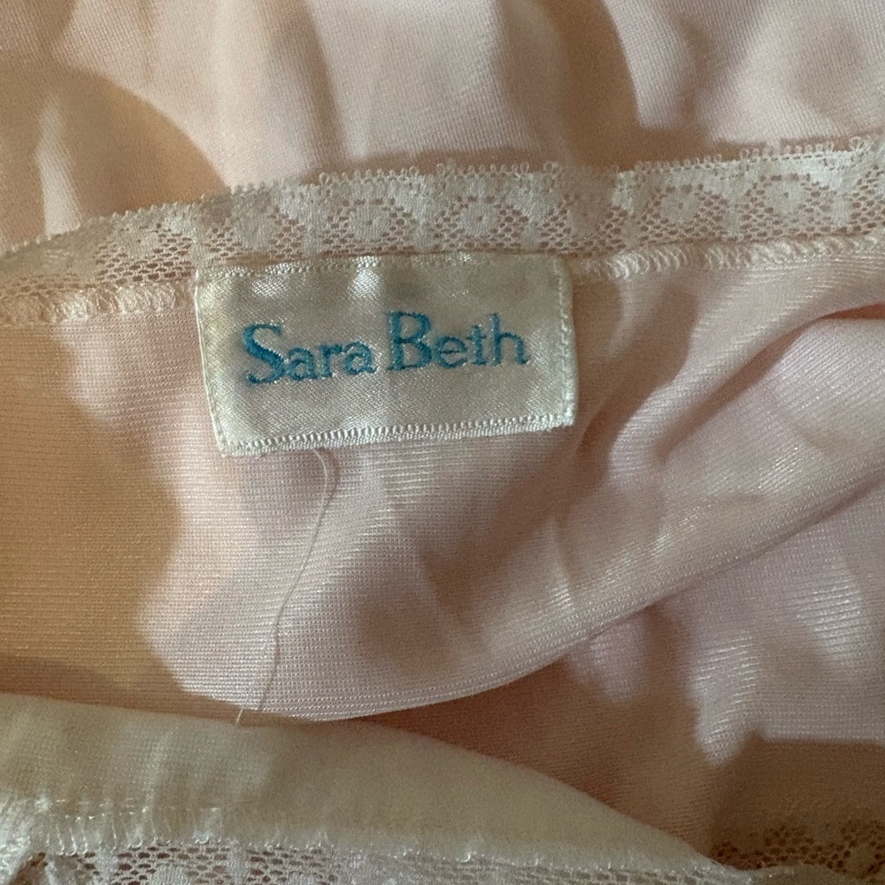Sara Beth Vintage Nightgown Blush Pink Lace Embroidered Bow Women’s S 90s Dress - Picture 8 of 11